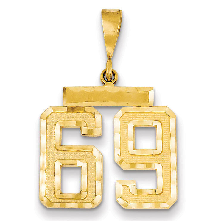 Number 69 Charm 14k Gold Medium Diamond-cut  MN69, MPN: MN69, 883957139760