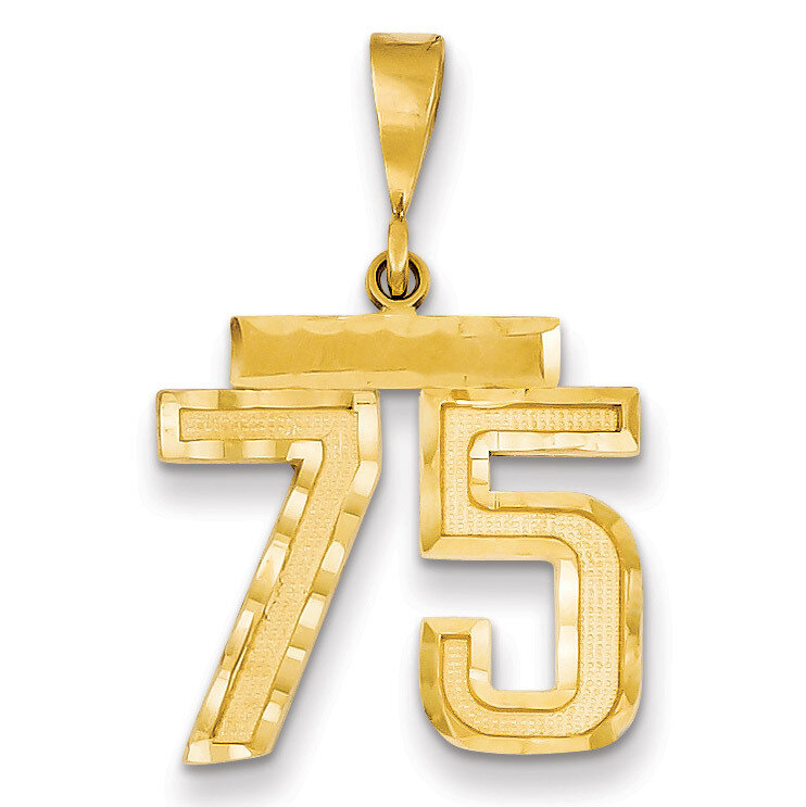 Number 75 Charm 14k Gold Medium Diamond-cut  MN75, MPN: MN75, 883957139876