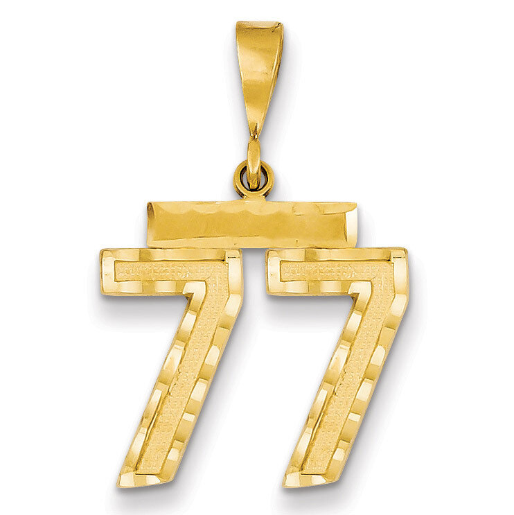 Number 77 Charm 14k Gold Medium Diamond-cut  MN77, MPN: MN77, 883957139890