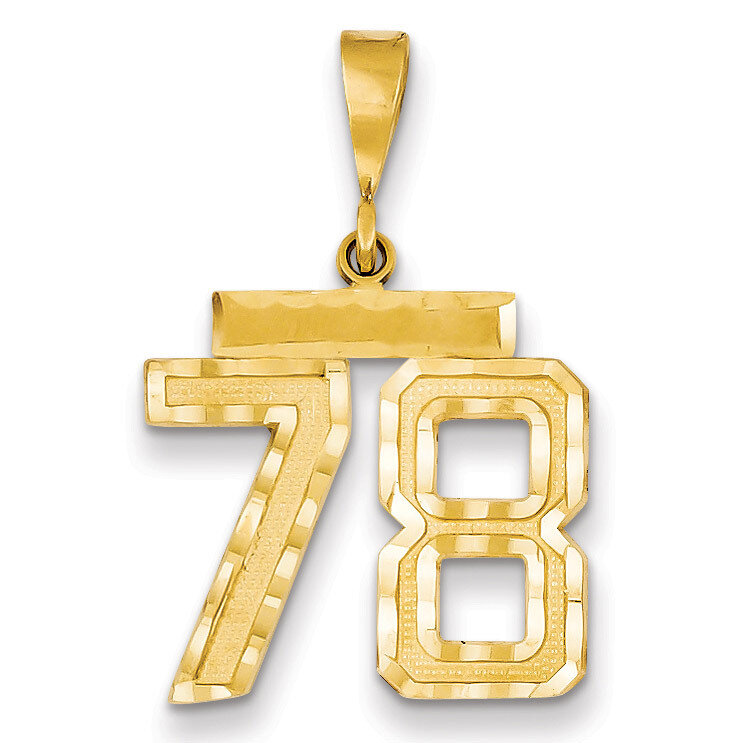 Number 78 Charm 14k Gold Medium Diamond-cut  MN78, MPN: MN78, 883957139906