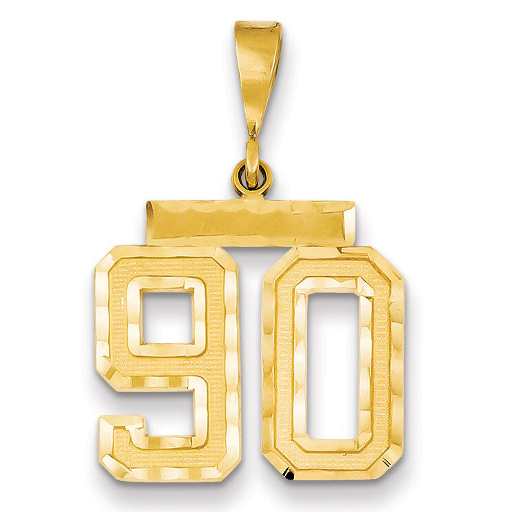 Number 90 Charm 14k Gold Medium Diamond-cut  MN90, MPN: MN90, 883957140025