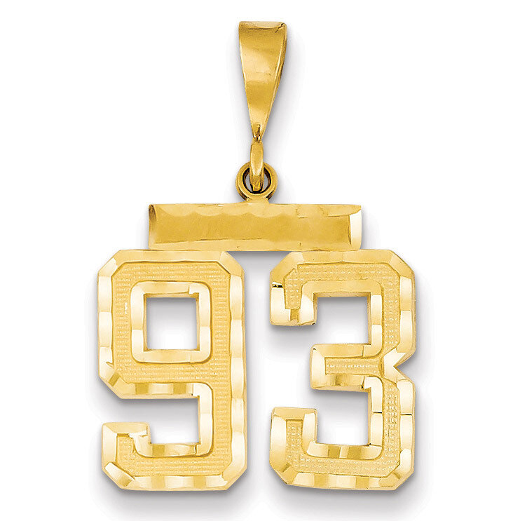Number 93 Charm 14k Gold Medium Diamond-cut  MN93, MPN: MN93, 883957140056