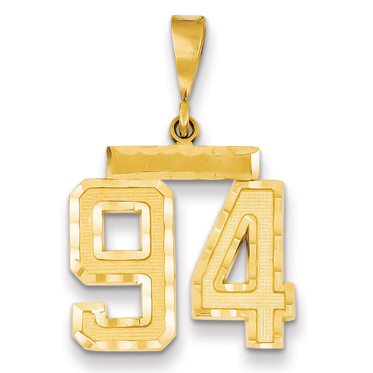 Number 94 Charm 14k Gold Medium Diamond-cut MN94