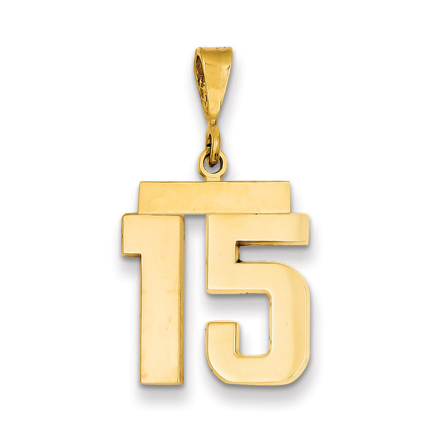 Number 15 Charm 14k Gold Medium Polished MP15, MPN: MP15, 883957134642