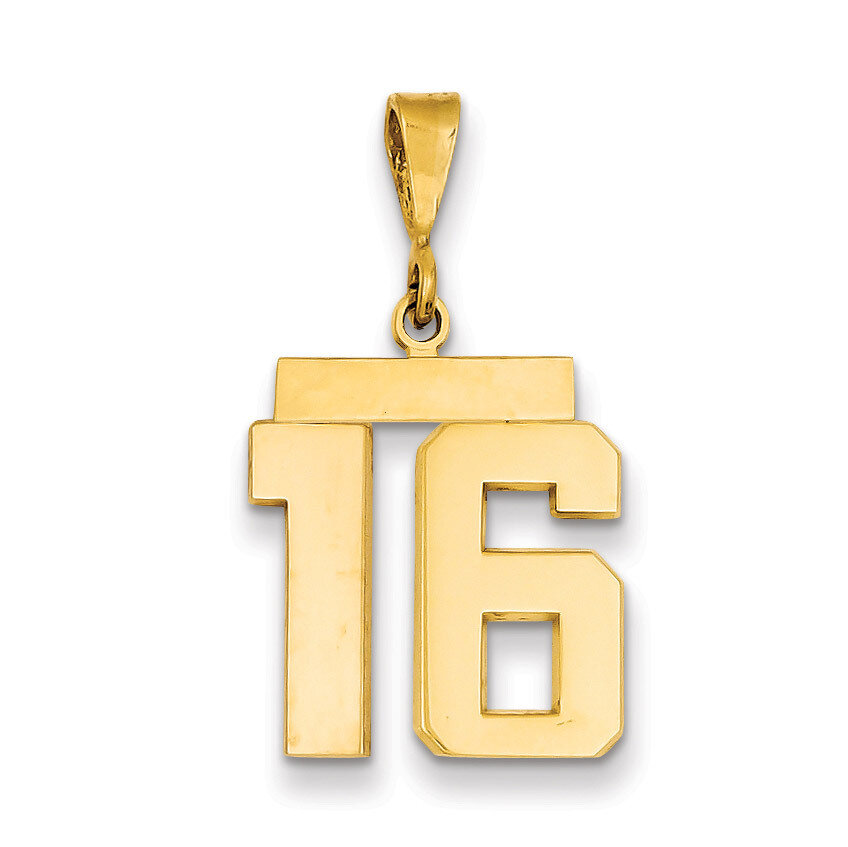 Number 16 Charm 14k Gold Medium Polished MP16, MPN: MP16, 883957134659