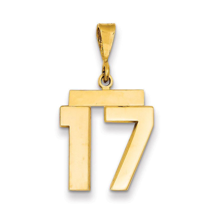 Number 17 Charm 14k Gold Medium Polished MP17, MPN: MP17, 883957134666