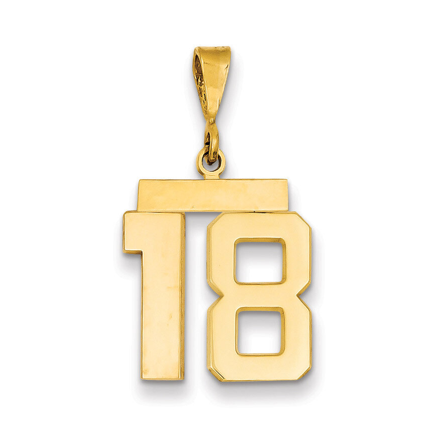 Number 18 Charm 14k Gold Medium Polished MP18, MPN: MP18, 883957134673