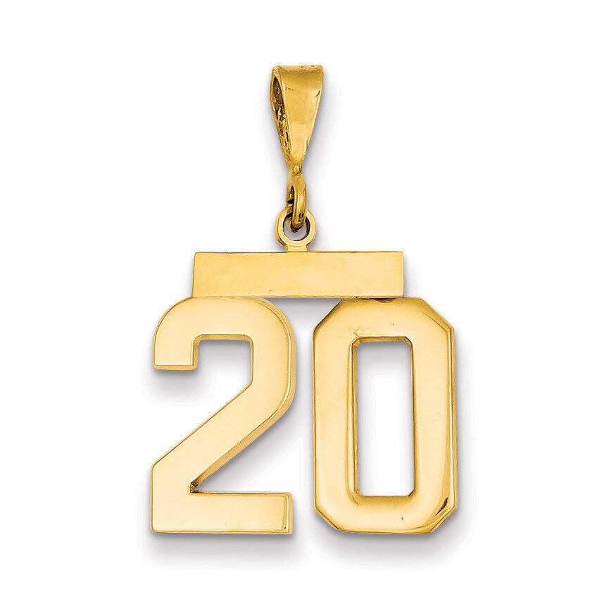 Number 20 Charm 14k Gold Medium Polished MP20, MPN: MP20, 883957134697