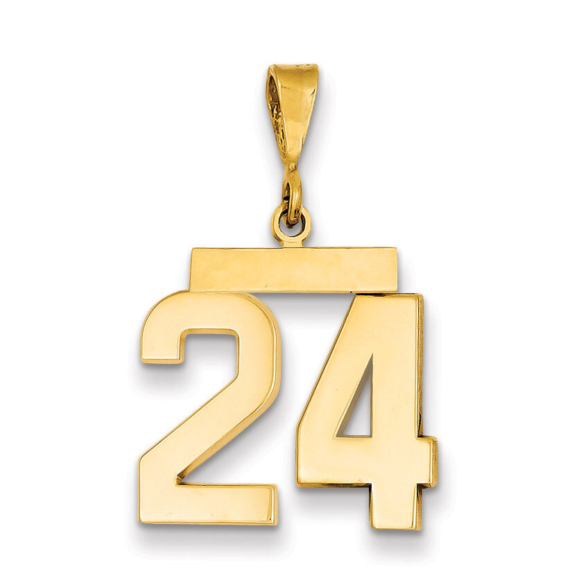 Number 24 Charm 14k Gold Medium Polished MP24, MPN: MP24, 883957135175