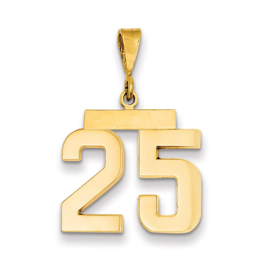 Number 25 Charm 14k Gold Medium Polished MP25, MPN: MP25, 883957135199
