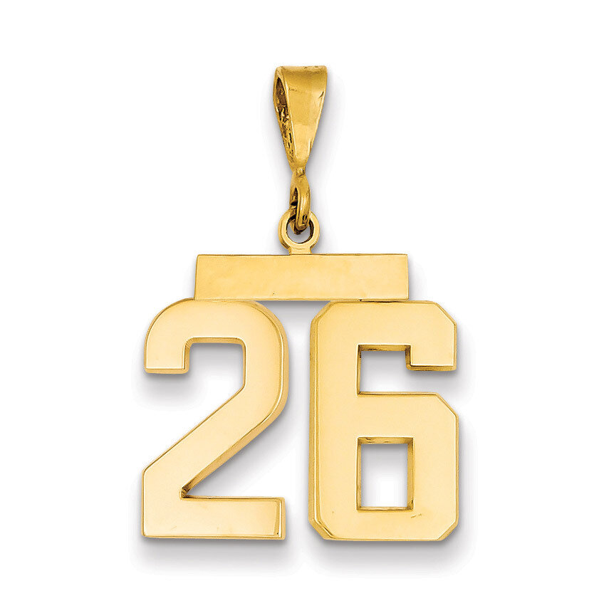 Number 26 Charm 14k Gold Medium Polished MP26, MPN: MP26, 883957135205