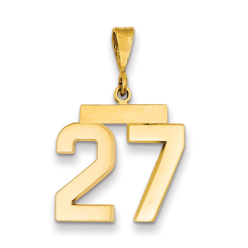 Number 27 Charm 14k Gold Medium Polished MP27