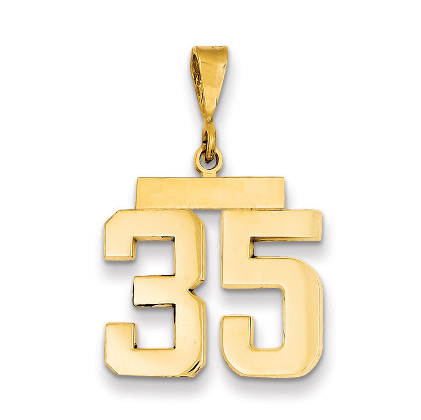 Number 35 Charm 14k Gold Medium Polished MP35, MPN: MP35, 883957135298