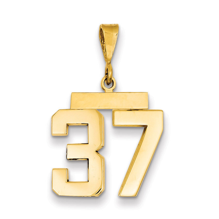 Number 37 Charm 14k Gold Medium Polished MP37