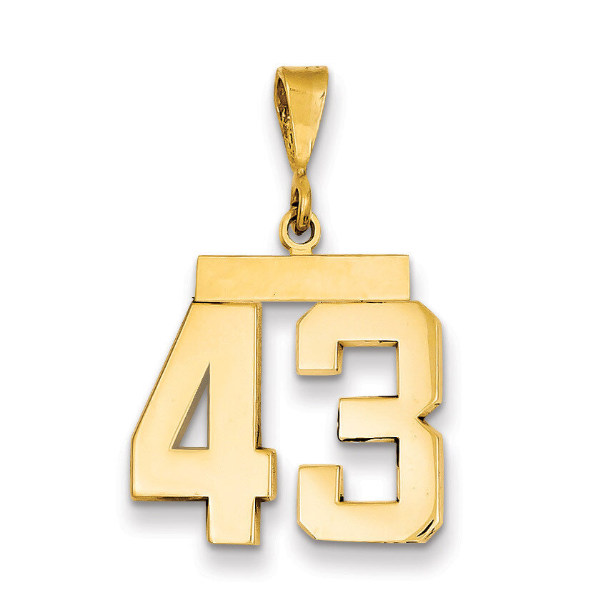 Number 43 Charm 14k Gold Medium Polished MP43, MPN: MP43, 883957135373