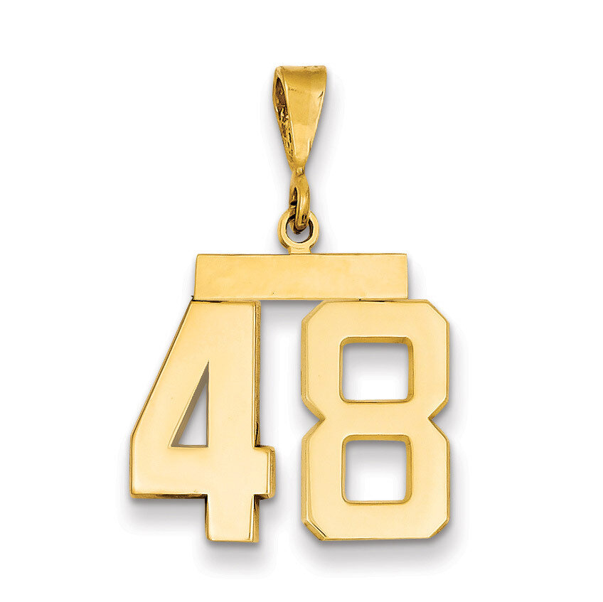 Number 48 Charm 14k Gold Medium Polished MP48, MPN: MP48, 883957135427