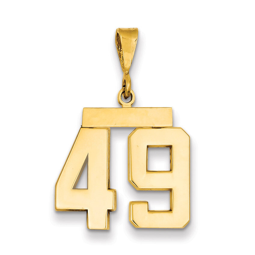 Number 49 Charm 14k Gold Medium Polished MP49, MPN: MP49, 883957135434