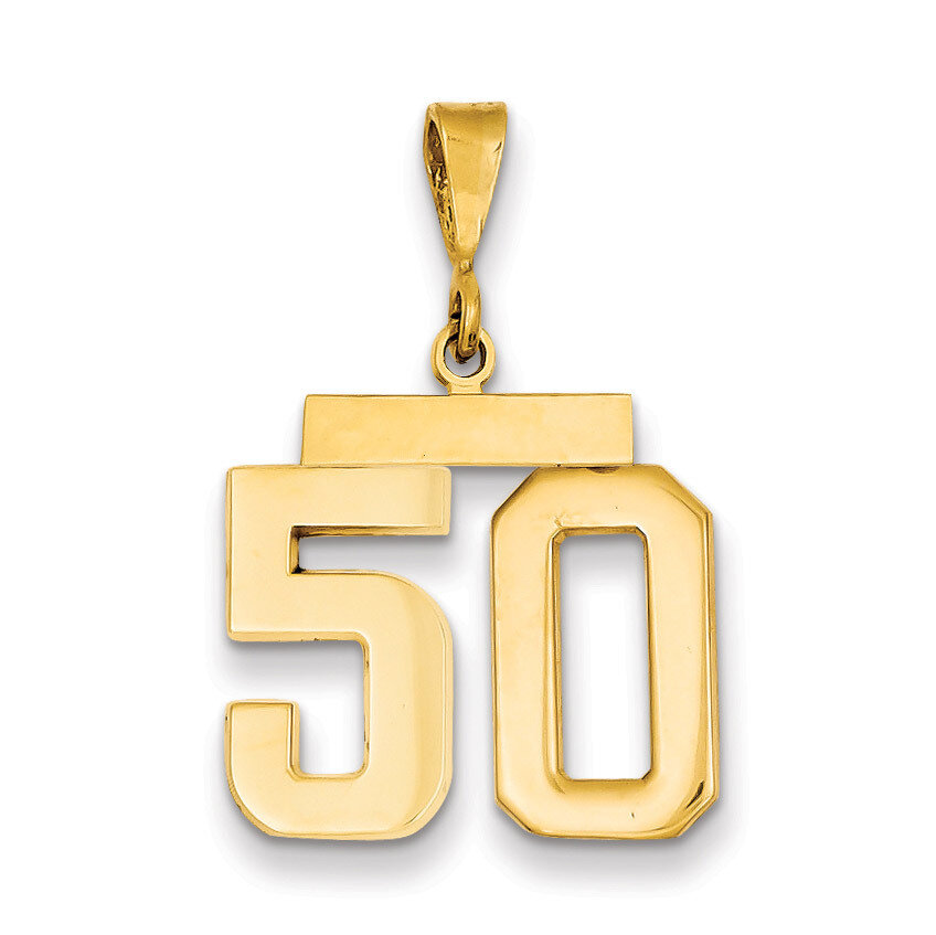 Number 50 Charm 14k Gold Medium Polished MP50, MPN: MP50, 883957135441