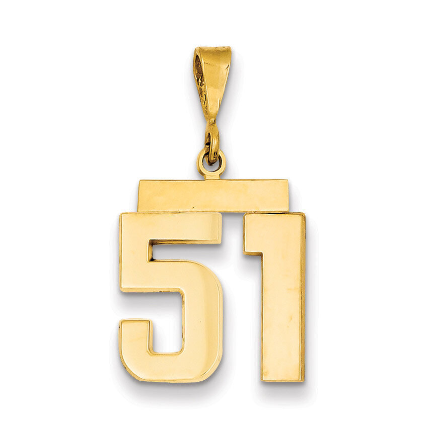 Number 51 Charm 14k Gold Medium Polished MP51, MPN: MP51, 883957135458