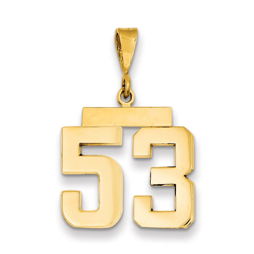 Number 53 Charm 14k Gold Medium Polished MP53, MPN: MP53, 883957135472