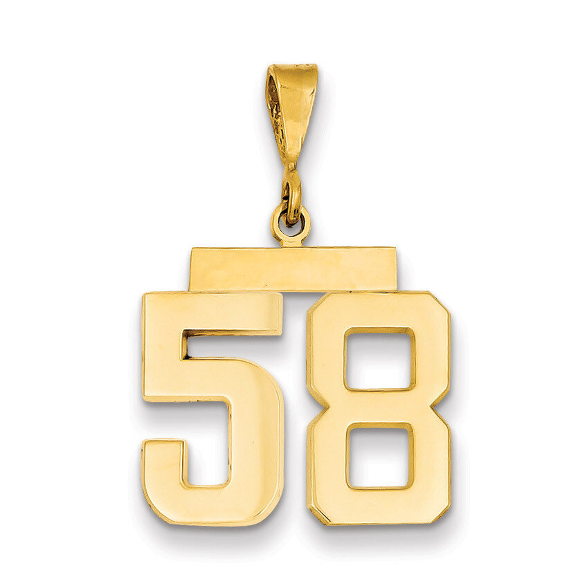 Number 58 Charm 14k Gold Medium Polished MP58, MPN: MP58, 883957135526