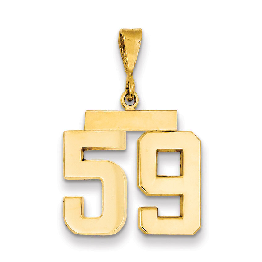 Number 59 Charm 14k Gold Medium Polished MP59, MPN: MP59, 883957135533