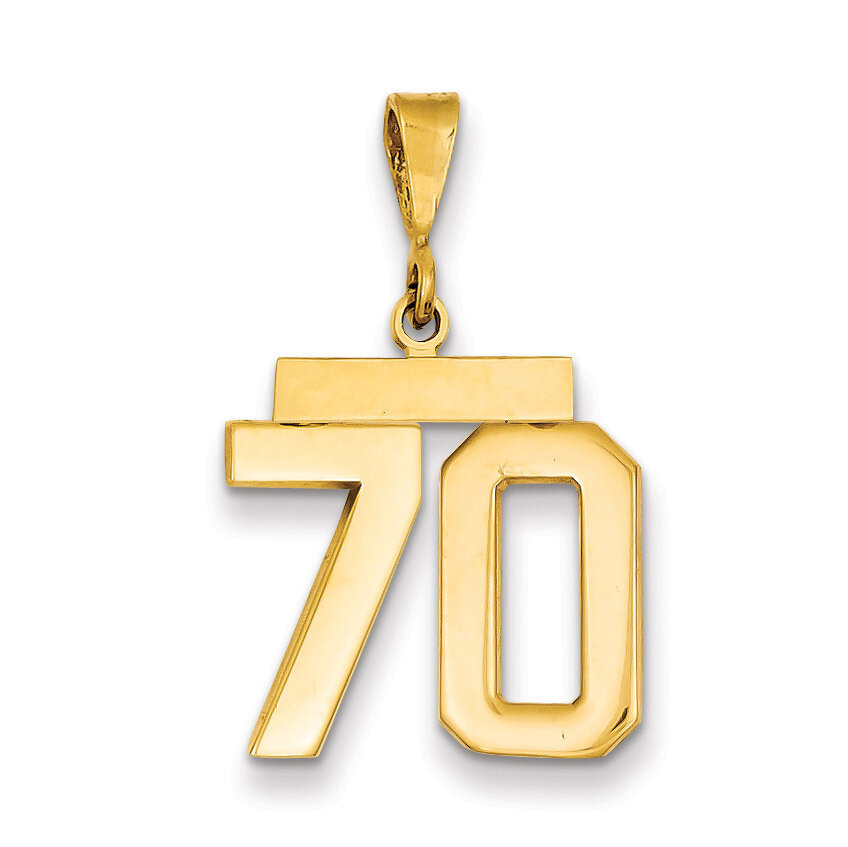 Number 70 Charm 14k Gold Medium Polished MP70, MPN: MP70, 883957135649