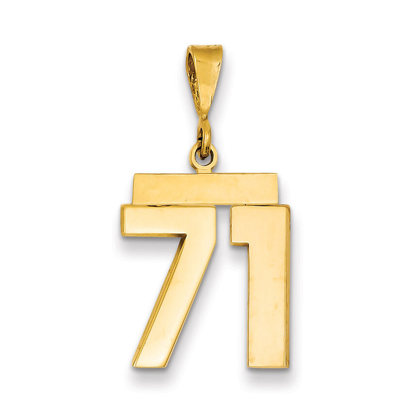 Number 71 Charm 14k Gold Medium Polished MP71, MPN: MP71, 883957135656