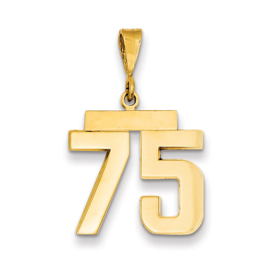 Number 75 Charm 14k Gold Medium Polished MP75, MPN: MP75, 883957135694