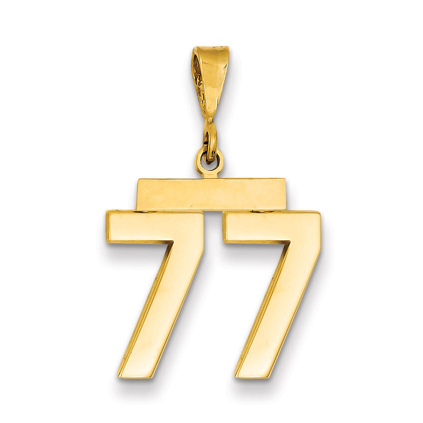 Number 77 Charm 14k Gold Medium Polished MP77, MPN: MP77, 883957136172