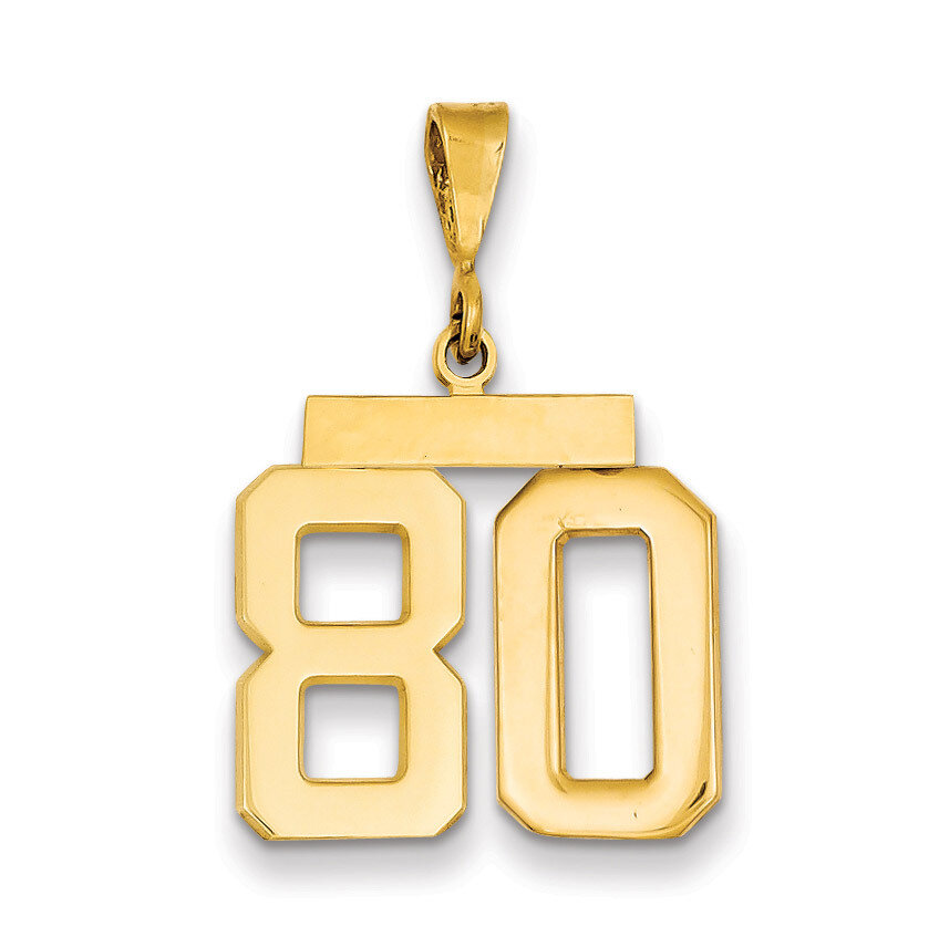 Number 80 Charm 14k Gold Medium Polished MP80, MPN: MP80, 883957136219