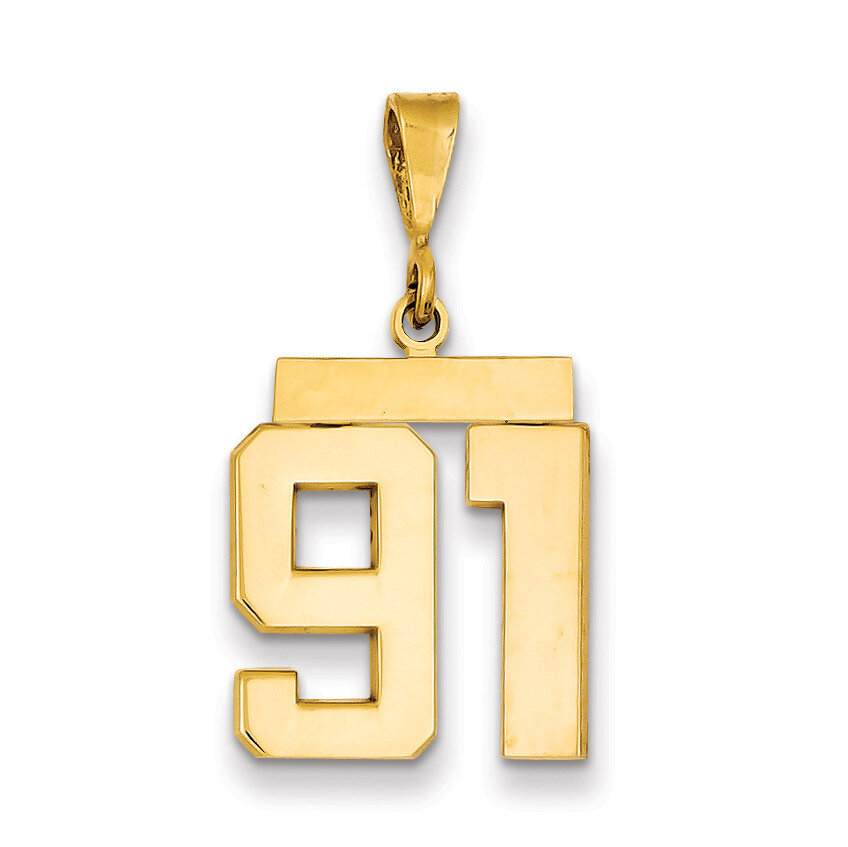 Number 91 Charm 14k Gold Medium Polished MP91, MPN: MP91, 883957136325