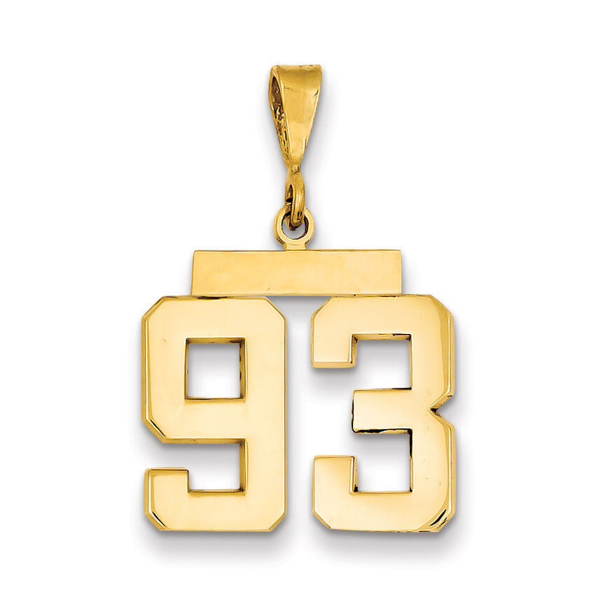 Number 93 Charm 14k Gold Medium Polished MP93, MPN: MP93, 883957136349