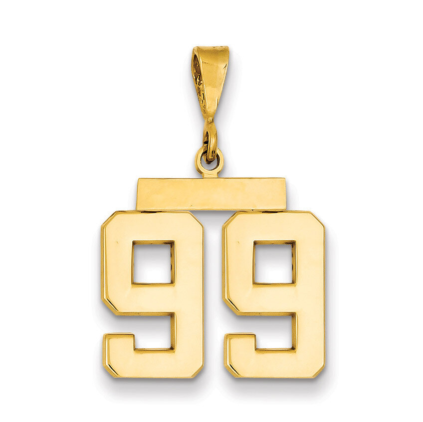 Number 99 Charm 14k Gold Medium Polished MP99, MPN: MP99, 883957136400