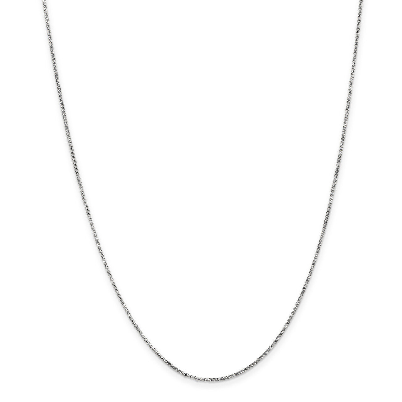 18 Inch 1.15mm Rolo Pendant Chain 14k white Gold PEN322-18, MPN: PEN322-18, 191101358746