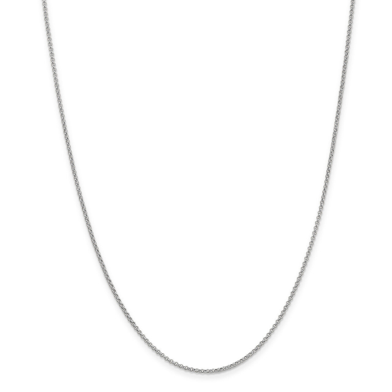 20 Inch 1.55mm Rolo Pendant Chain 14k white Gold PEN323-20, MPN: PEN323-20, 191101359132