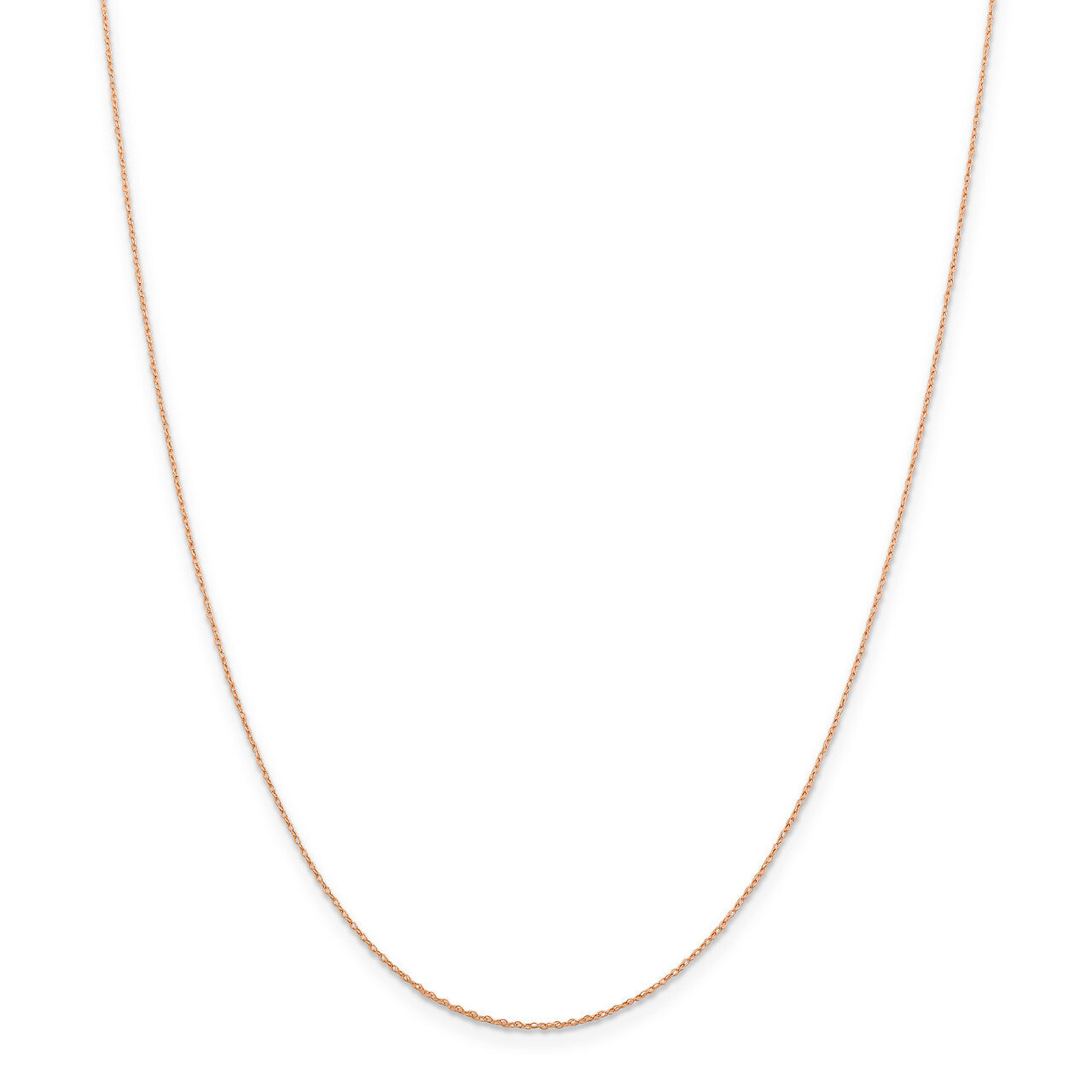 18 Inch 0.5 mm Cable Rope Chain 14k Rose Gold PEN324-18