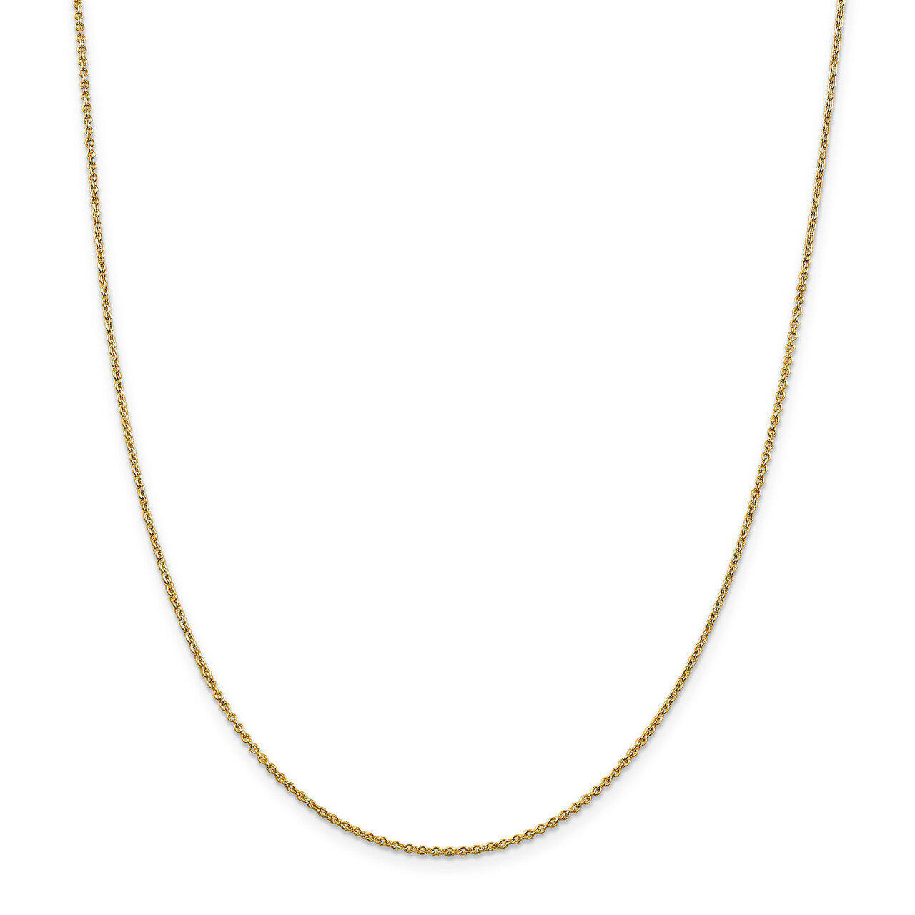 16 Inch 1.4mm Solid Polished Cable Chain 14k Gold PEN328-16