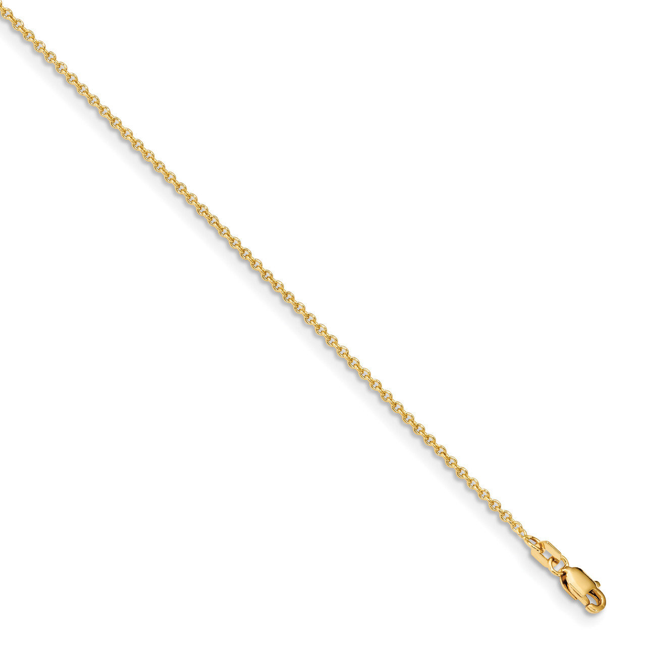 9 Inch 1.4mm Solid Polished Cable Chain 14k Gold PEN328-9