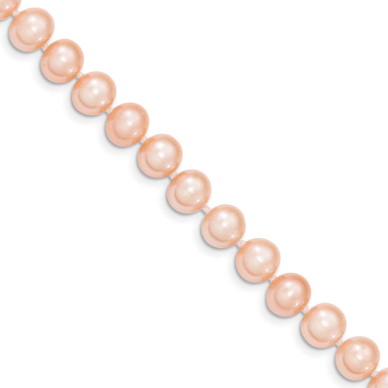 20 Inch 8-9mm Pink Near Round Fresh Water Cultured Pearl Necklace 14k Gold PPN080-20