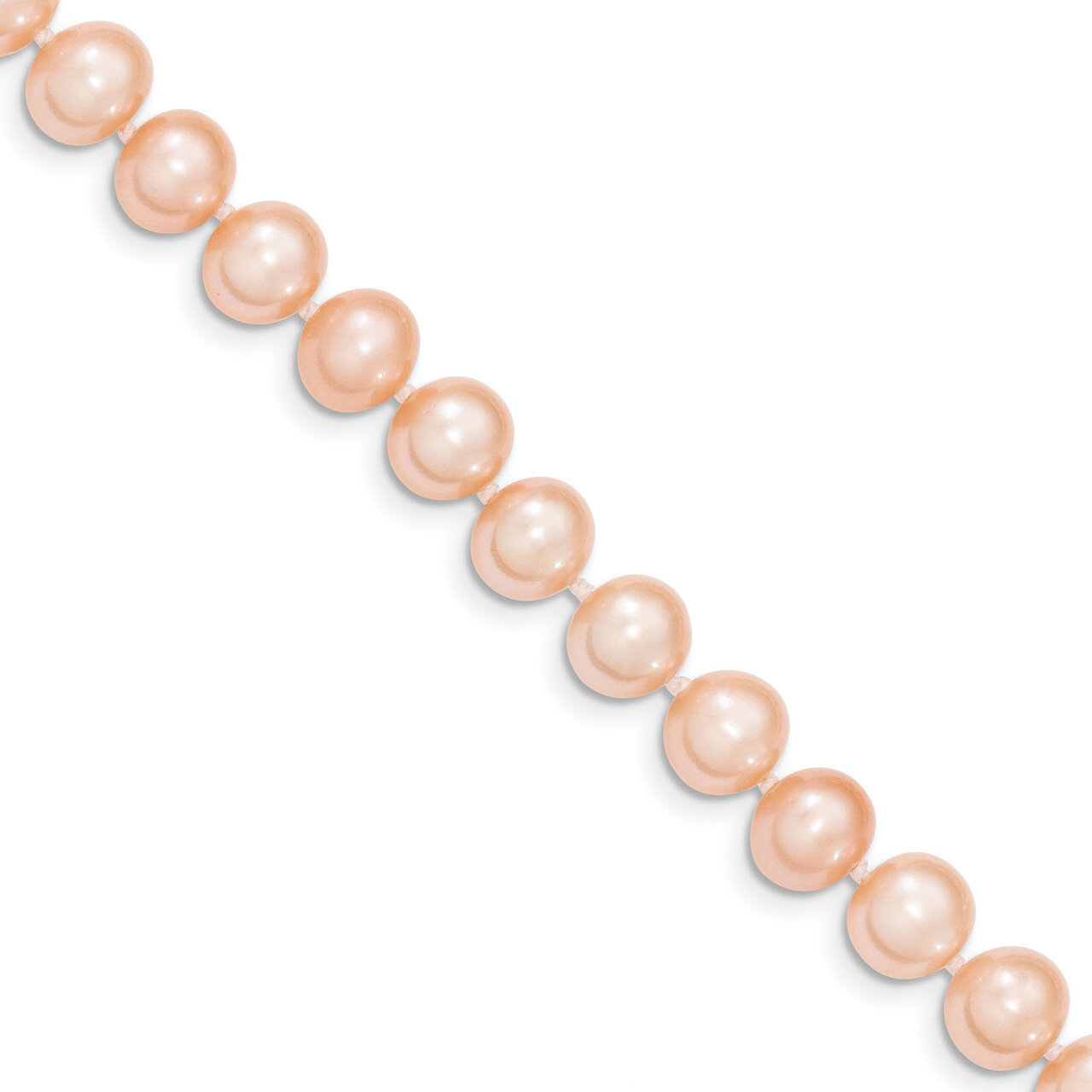 7.5 Inch 8-9mm Pink Near Round Fresh Water Cultured Pearl Bracelet 14k Gold PPN080-7.5, MPN: PPN080…