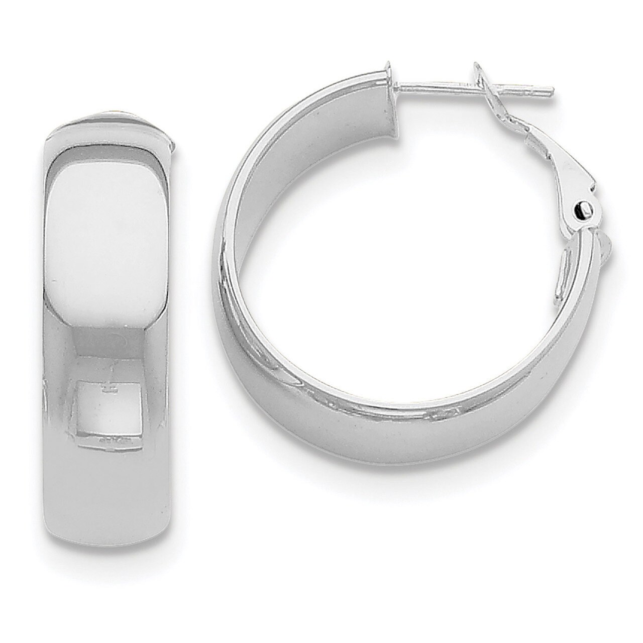 Hoop Earrings 14k white Gold PRE735W, MPN: PRE735W, 191101057373