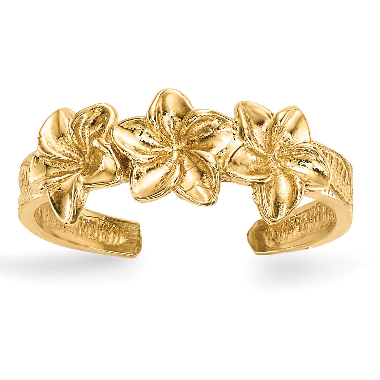 Flowers Toe Ring 14k Gold Polished R570