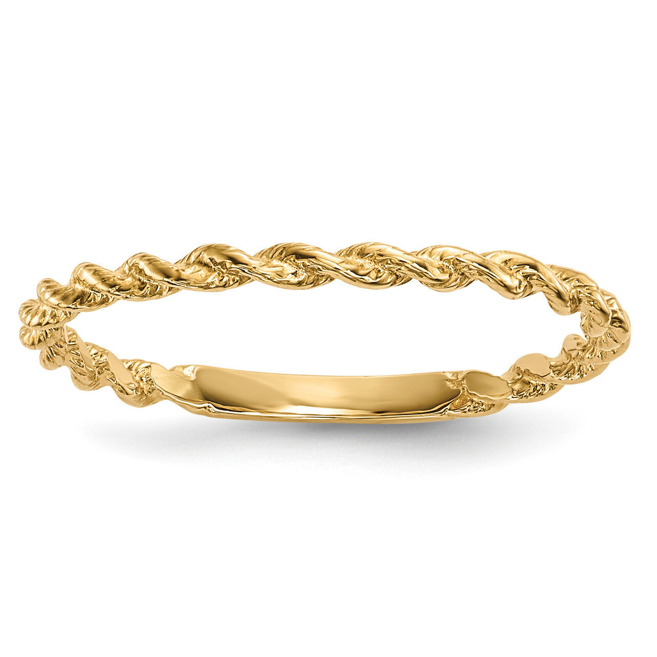 Twisted Rope Ring 14k Gold Polished R604