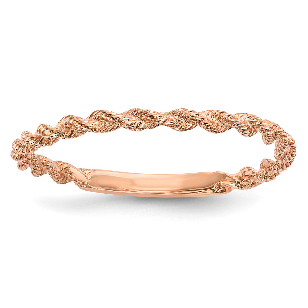 Polished Twisted Rope Ring 14k Rose Gold R605, MPN: R605, 191101078965