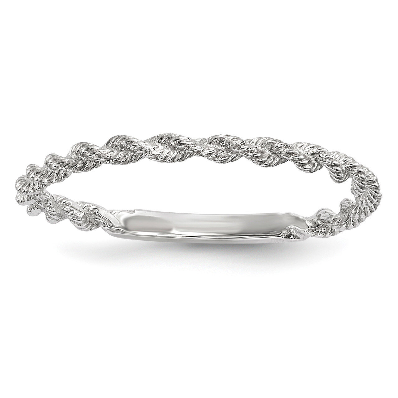 Polished Twisted Rope Ring 14k white Gold R606