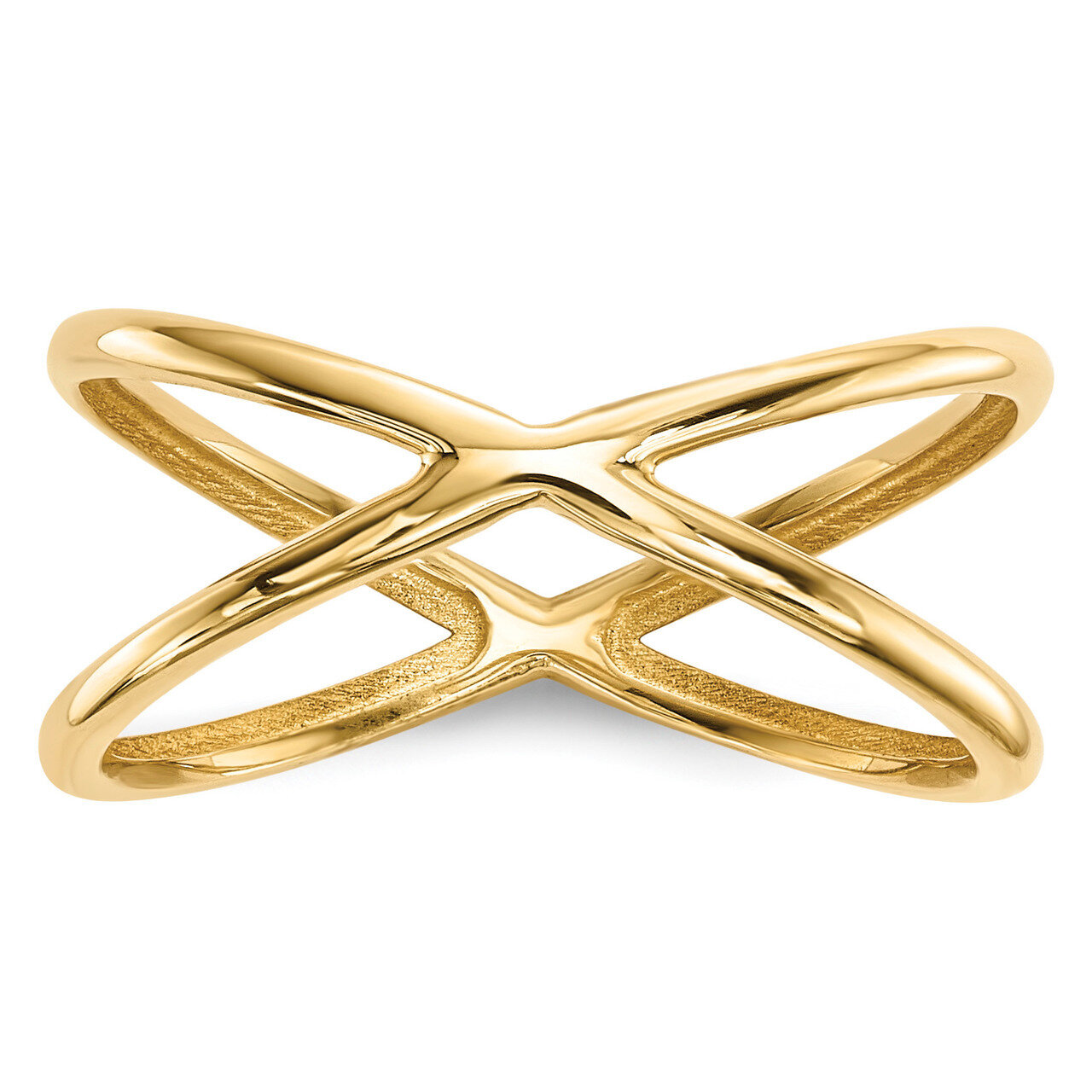 Double Ring 14k Gold Polished R619, MPN: R619, 191101335068