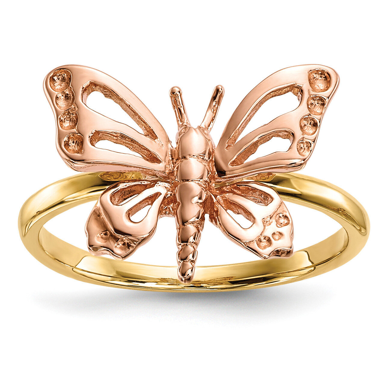 Polished Butterfly Ring 14k Two-Tone Gold R628, MPN: R628, 191101677243