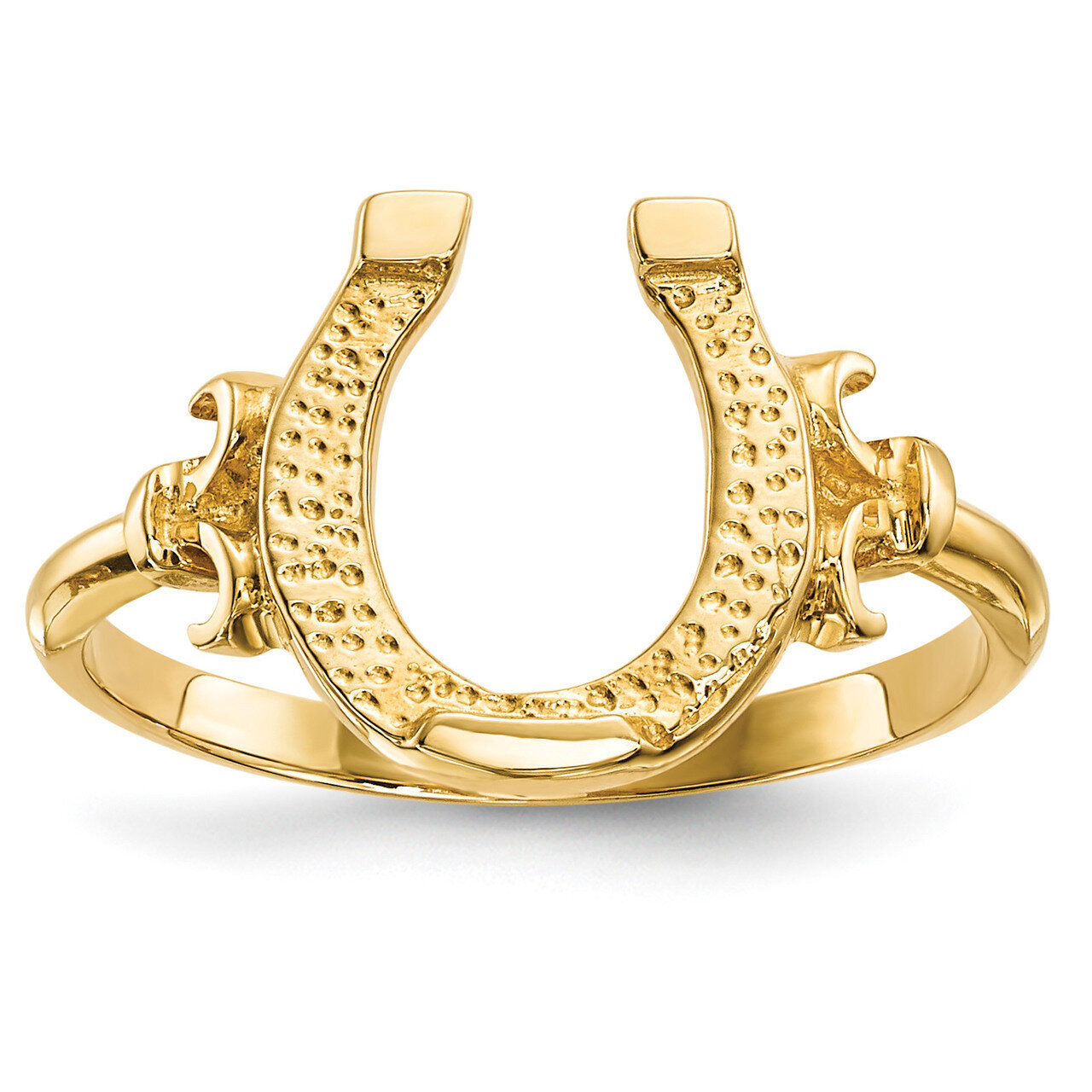 Horseshoe Ring 14k Gold Polished R644