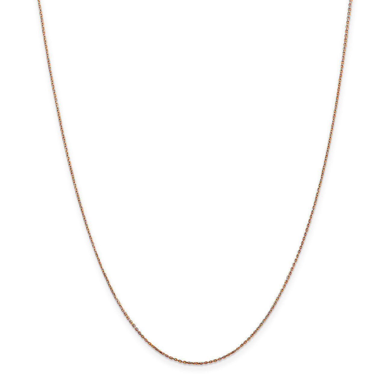 16 Inch 0.8mm Diamond -cut Cable Chain 14k Rose Gold RSC32-16